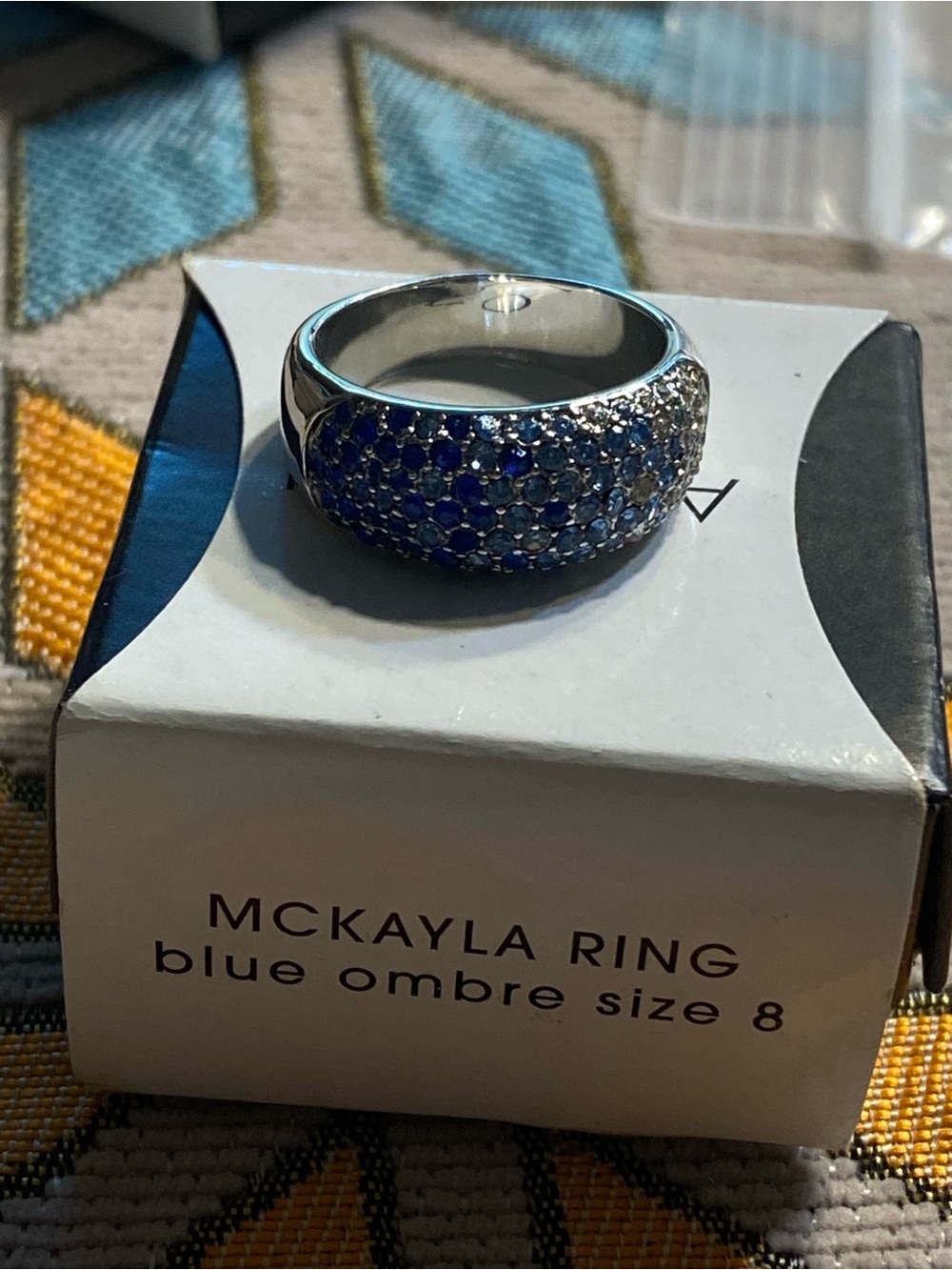 Vintage 2011 Avon McKayla Ring Size 8 Silvertone Crystal Pave Glamcore Y2K